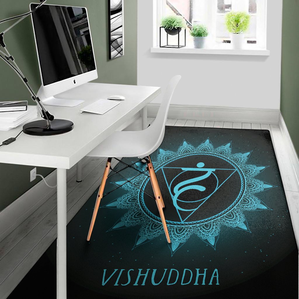 vishuddha chakra symbol print area rug floor decor 4426