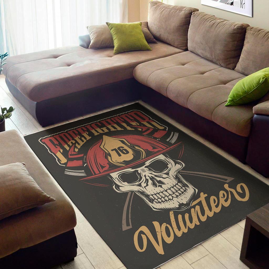volunteer firefighter print area rug floor decor 8667