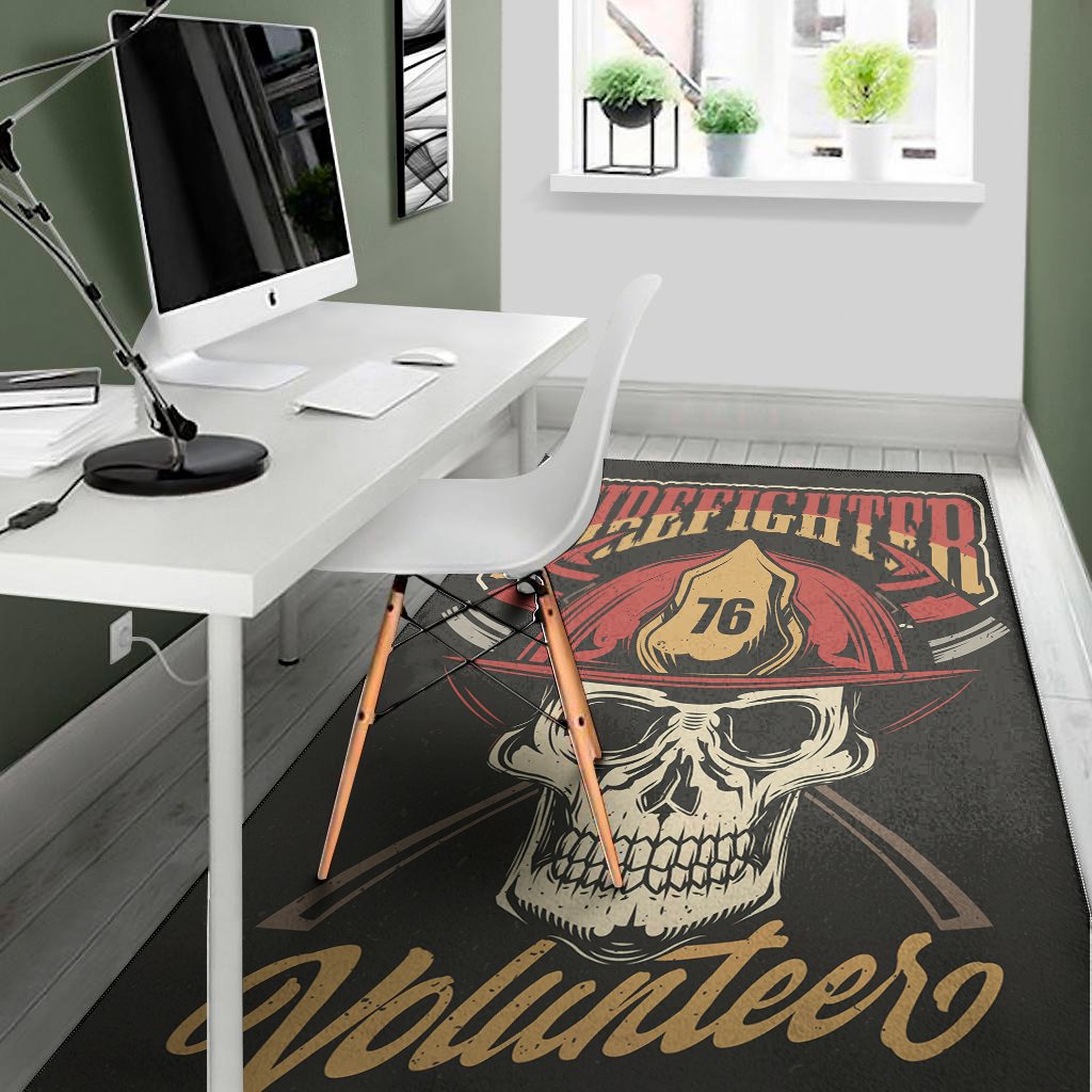 volunteer firefighter print area rug floor decor 8678