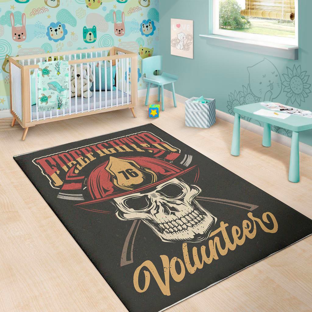 volunteer firefighter print area rug floor decor 8816