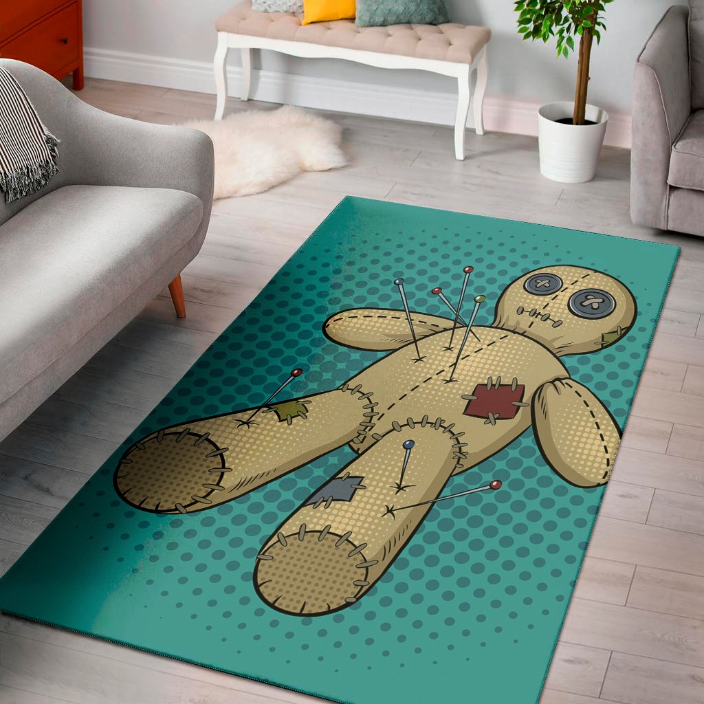 voodoo doll print area rug floor decor 3667
