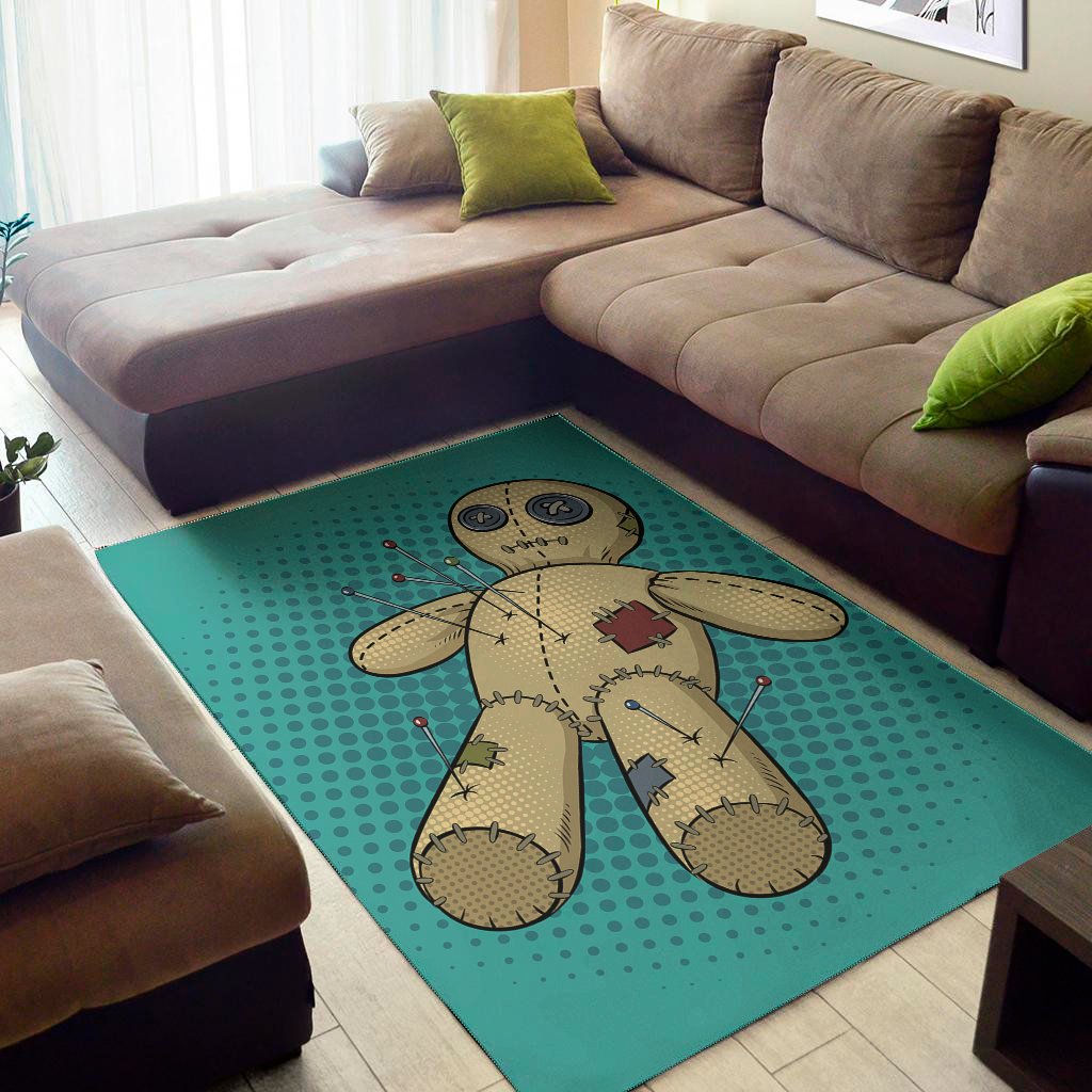 voodoo doll print area rug floor decor 4530