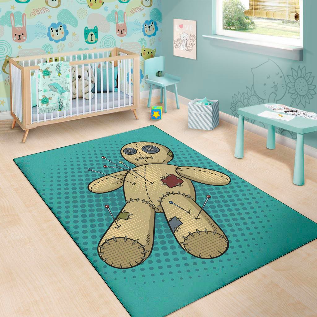 voodoo doll print area rug floor decor 5225
