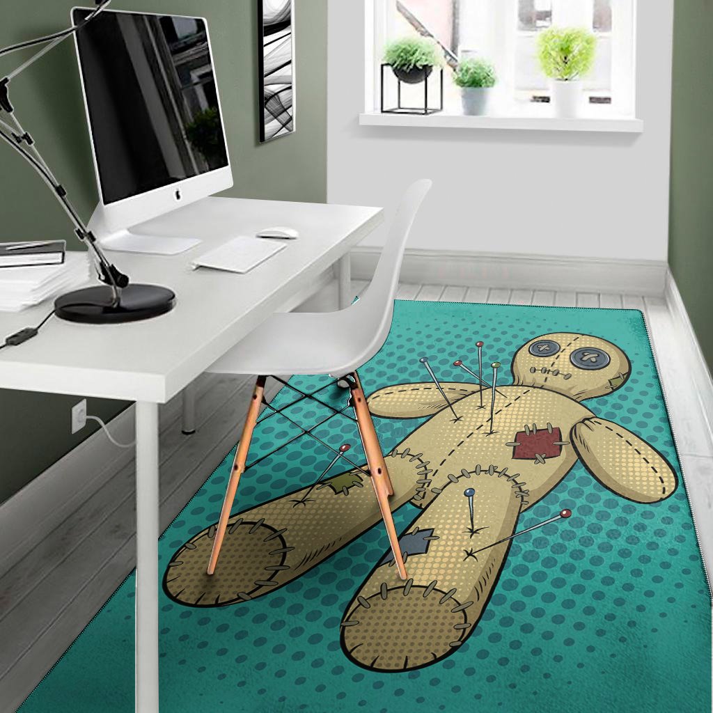 voodoo doll print area rug floor decor 5670