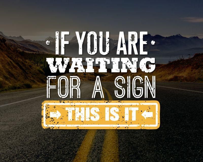 waiting for sign motivational positive canvas print wall art decor 3677