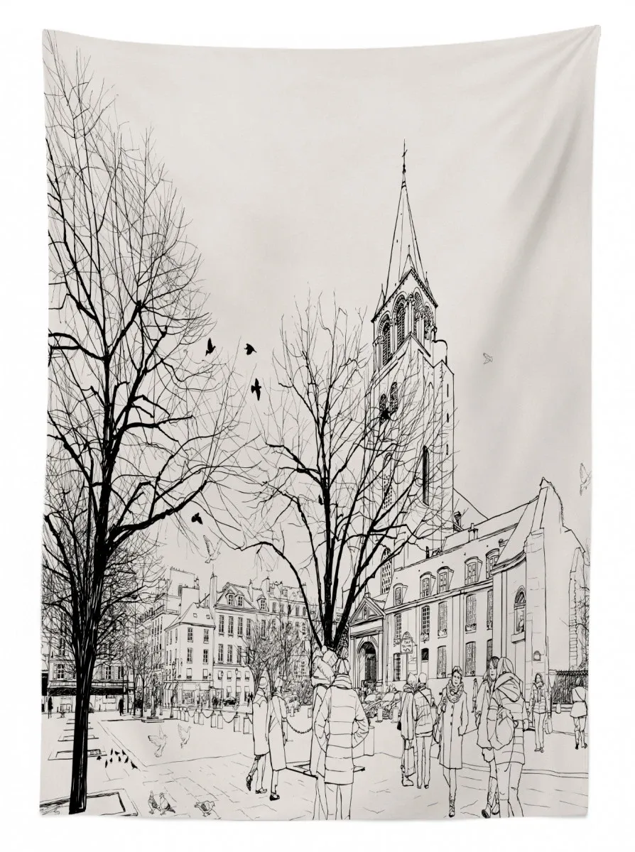 walking people winter 3d printed tablecloth table decor 6819