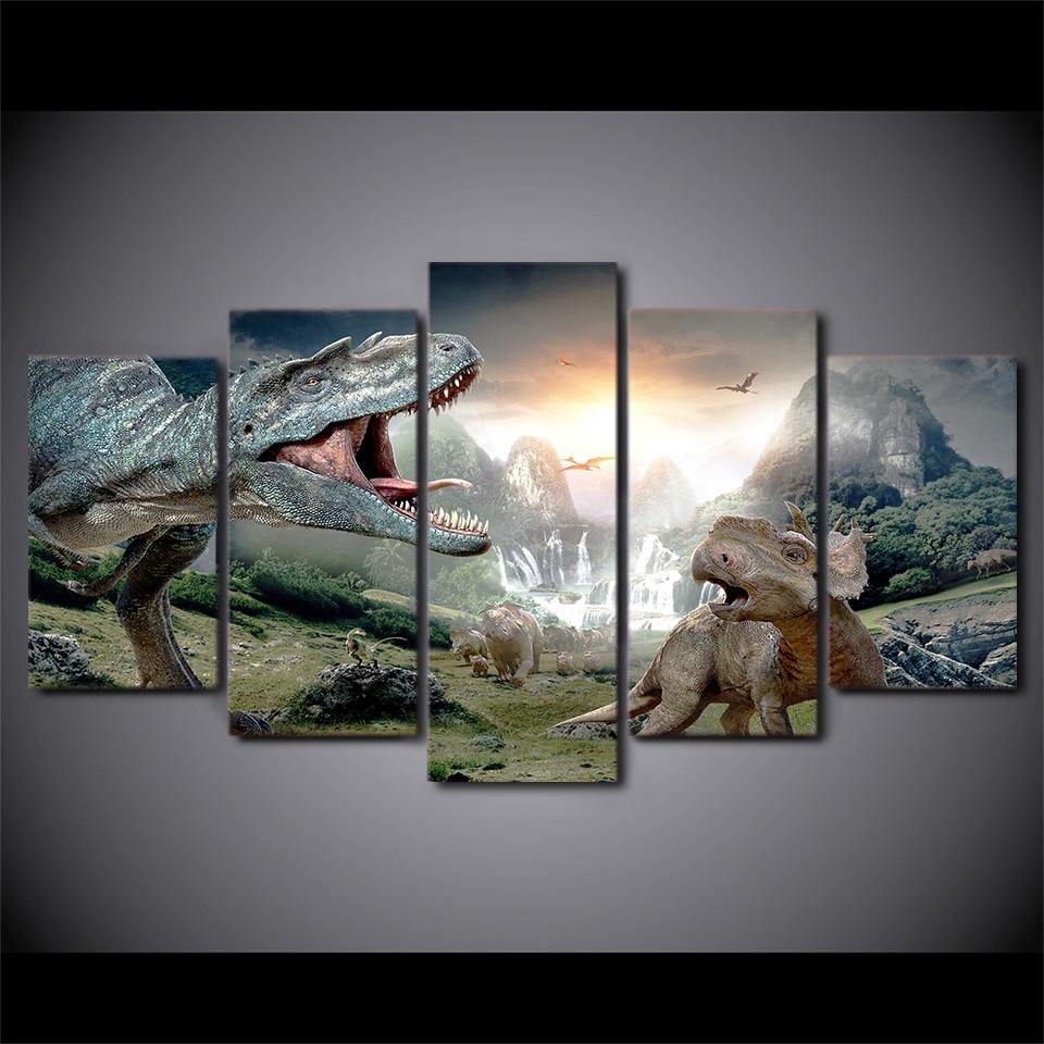 Walking With Dinosaurs 1 - Abstract Animal 5 Panel Canvas Art Wall Decor walking with dinosaurs 1 abstract animal 5 panel canvas art wall decor 3438