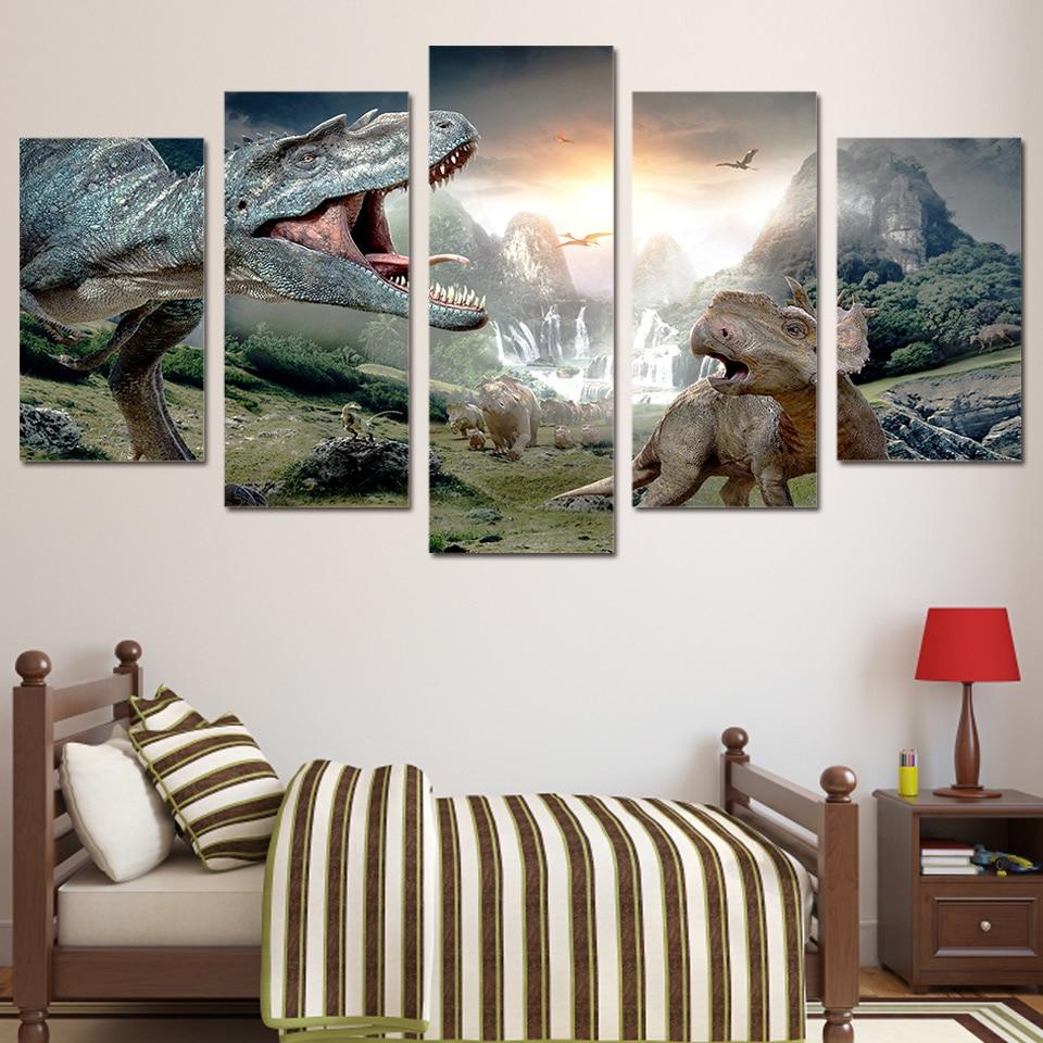 Walking With Dinosaurs 1 - Abstract Animal 5 Panel Canvas Art Wall Decor walking with dinosaurs 1 abstract animal 5 panel canvas art wall decor 3879