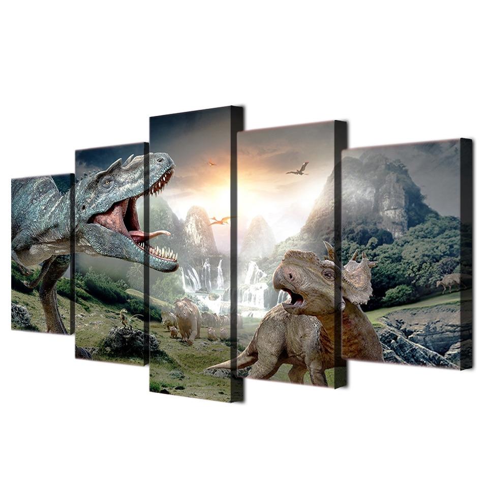 Walking With Dinosaurs 1 - Abstract Animal 5 Panel Canvas Art Wall Decor walking with dinosaurs 1 abstract animal 5 panel canvas art wall decor 6815