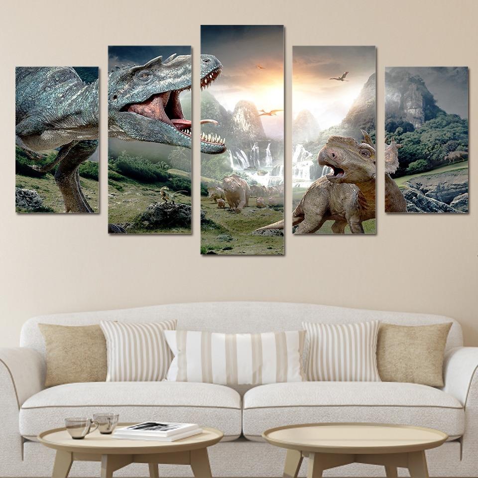 Walking With Dinosaurs 1 - Abstract Animal 5 Panel Canvas Art Wall Decor walking with dinosaurs 1 abstract animal 5 panel canvas art wall decor 8510