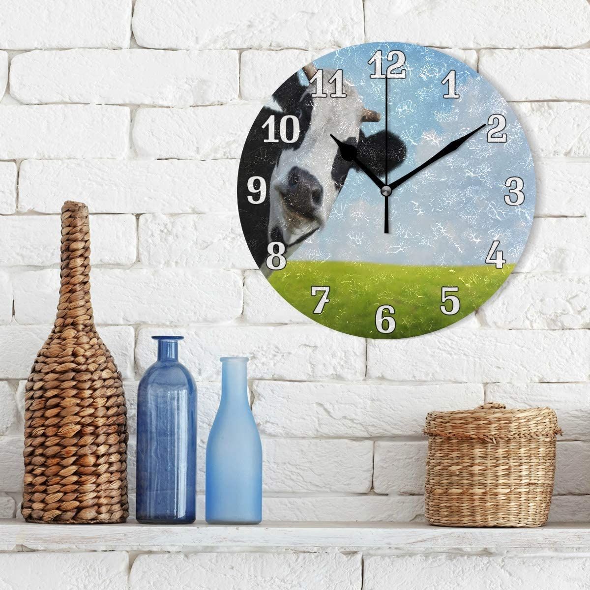wall clock animal farm milk cow decorative wall clock 2100