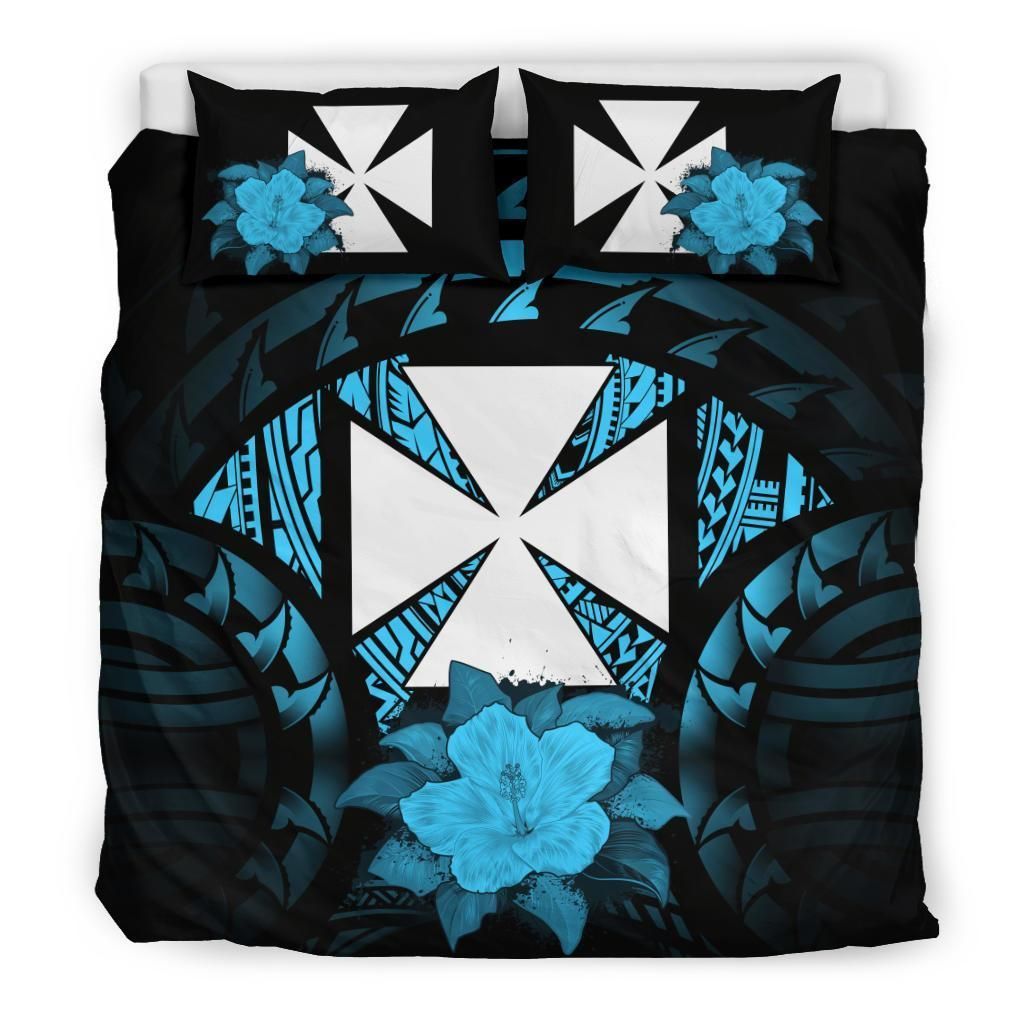 Wallis And Futuna Turquoise Hibiscus Bedding Set Bedroom Decor wallis and futuna turquoise hibiscus bedding set bedroom decor 2862