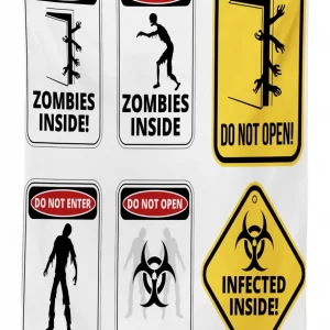 warning signs evil 3d printed tablecloth table decor 3309