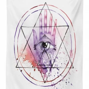 Watercolor All Seeing Eye 3D Printed Tablecloth Table Decor 1 watercolor all seeing eye 3d printed tablecloth table decor 5115