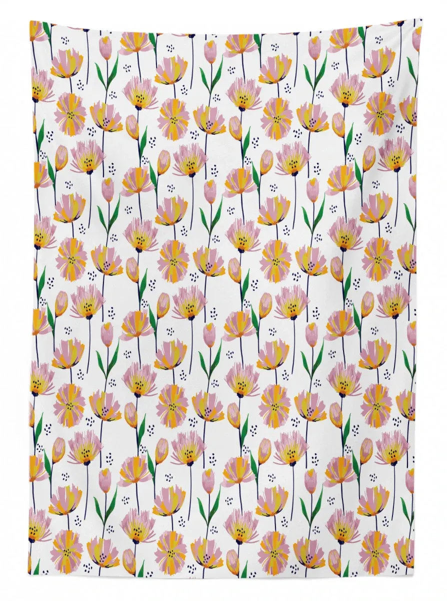 watercolor blooms pastel 3d printed tablecloth table decor 6077