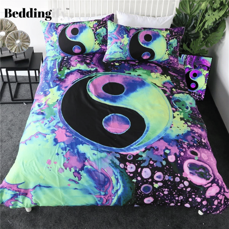 watercolor bubbles yin yang duvet cover bedding set 1380
