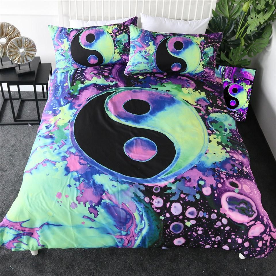 watercolor bubbles yin yang duvet cover bedding set 8511