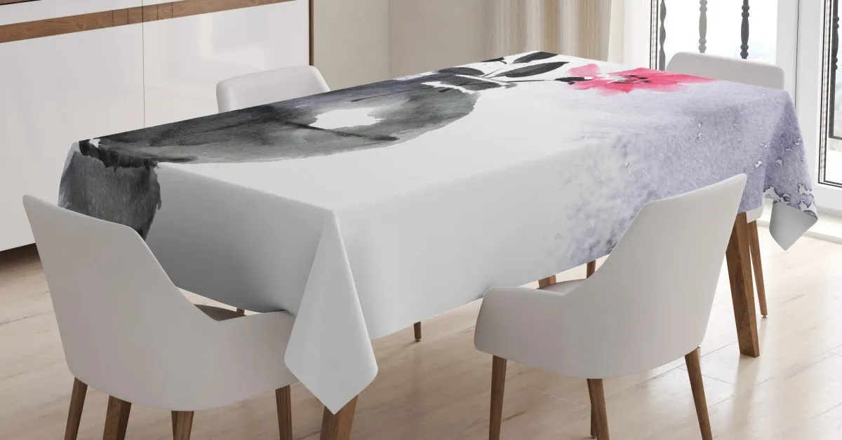 watercolor coral vase orchid 3d printed tablecloth table decor 6306