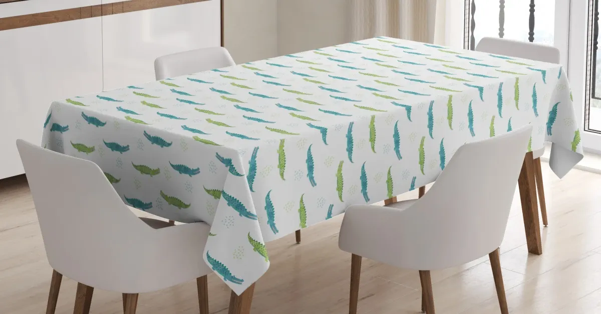 watercolor crocodiles 3d printed tablecloth table decor 4929