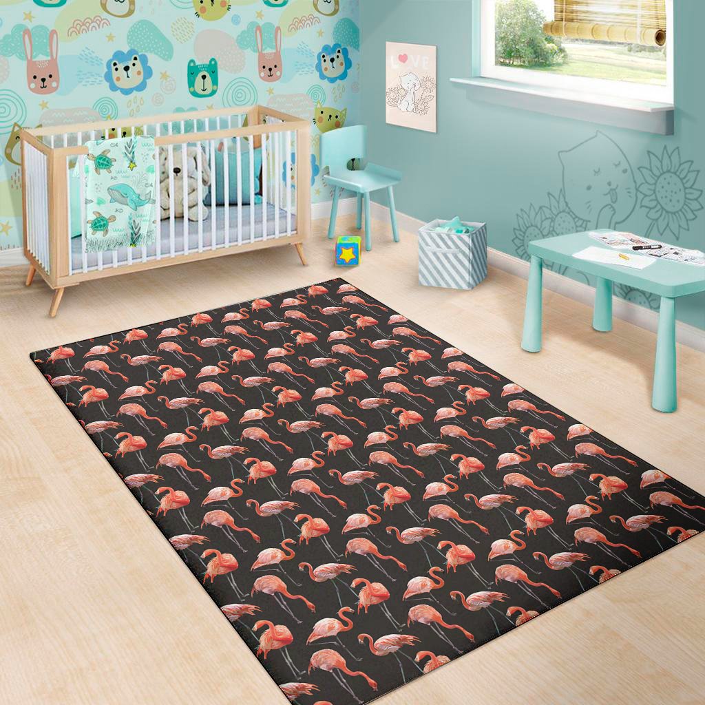 watercolor flamingo pattern print area rug floor decor 2100