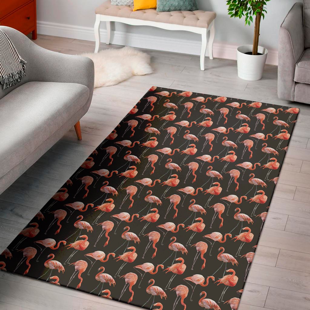 watercolor flamingo pattern print area rug floor decor 4872