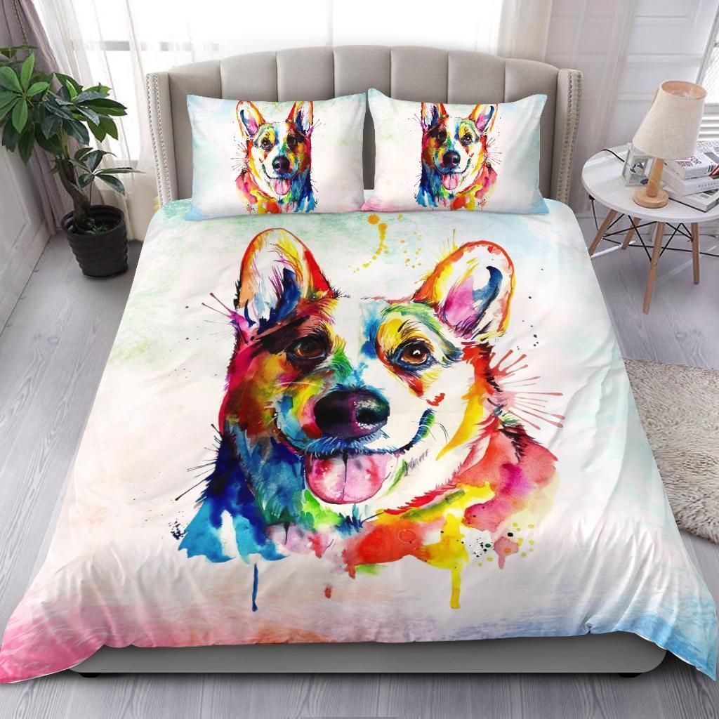 watercolor german shepherd bedding set bedroom decor 2591
