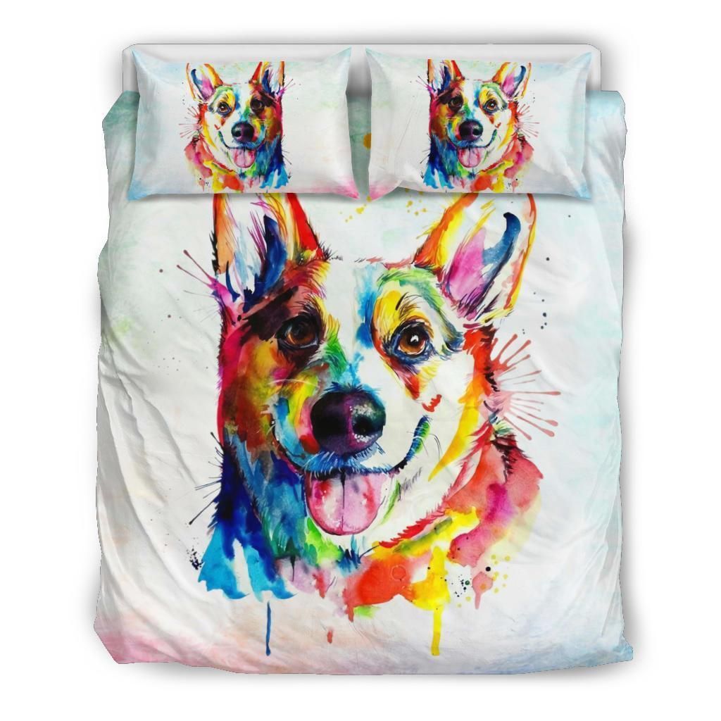 watercolor german shepherd bedding set bedroom decor 3971