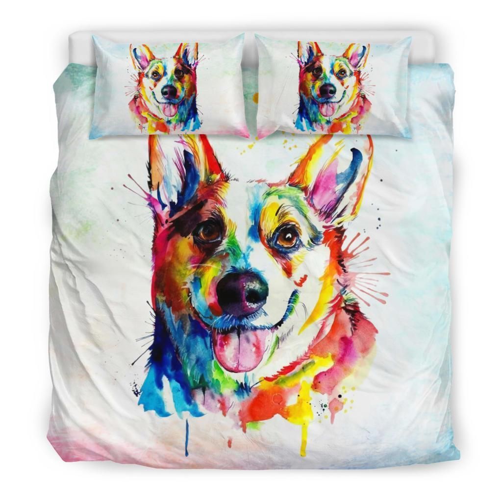 watercolor german shepherd bedding set bedroom decor 5497