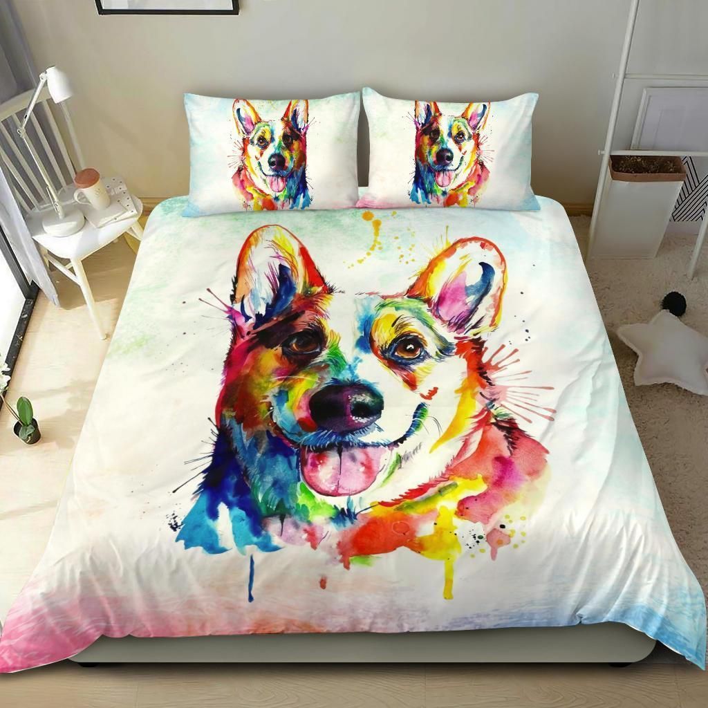 watercolor german shepherd bedding set bedroom decor 6209