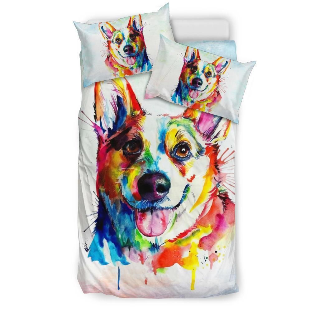 watercolor german shepherd bedding set bedroom decor 8955