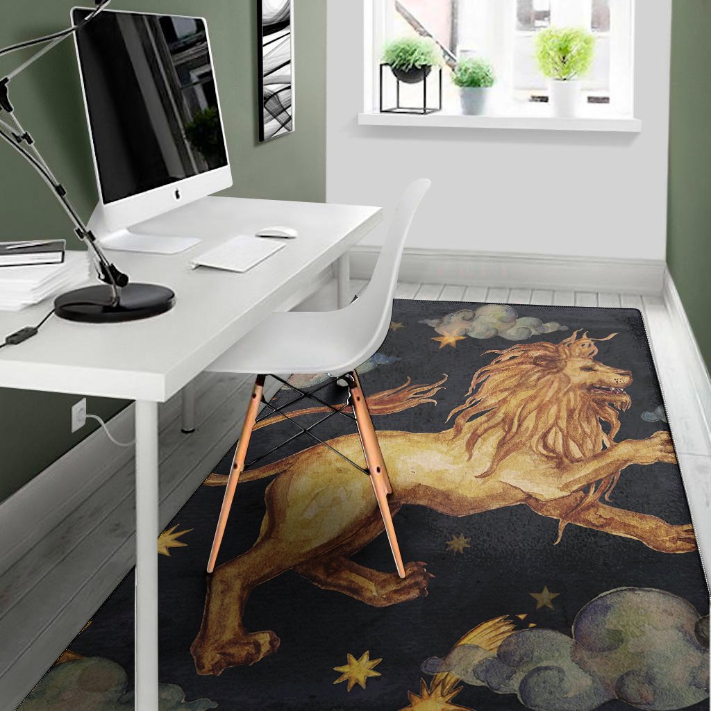 watercolor leo zodiac sign print area rug floor decor 2698
