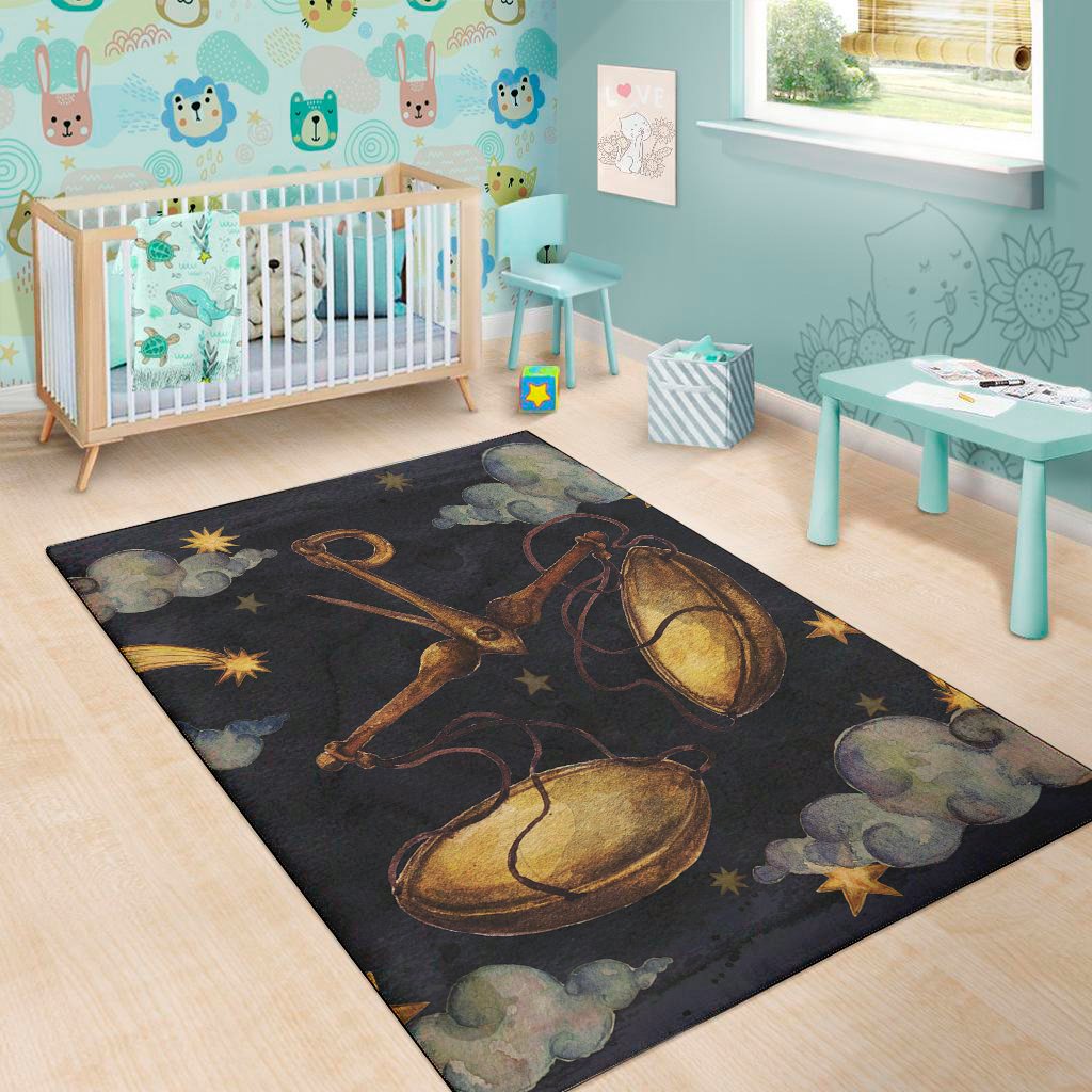 watercolor libra zodiac sign print area rug floor decor 1096