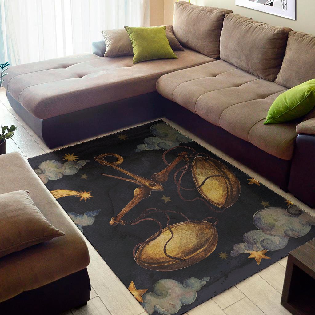 watercolor libra zodiac sign print area rug floor decor 4730