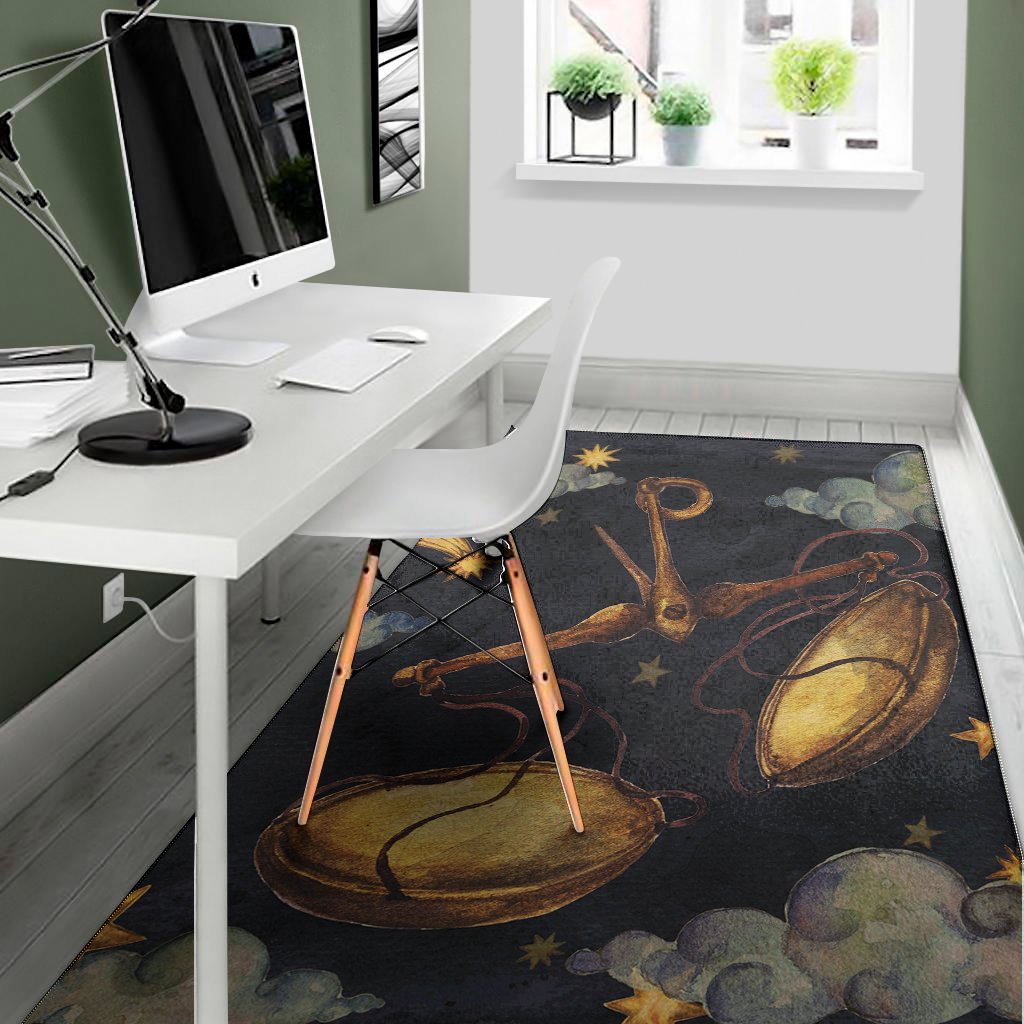 watercolor libra zodiac sign print area rug floor decor 5172