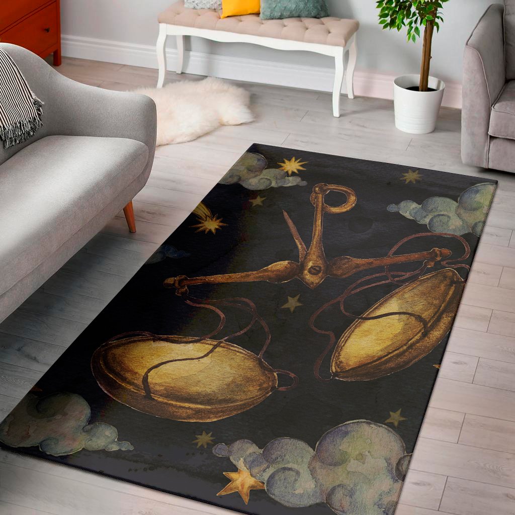 watercolor libra zodiac sign print area rug floor decor 5974