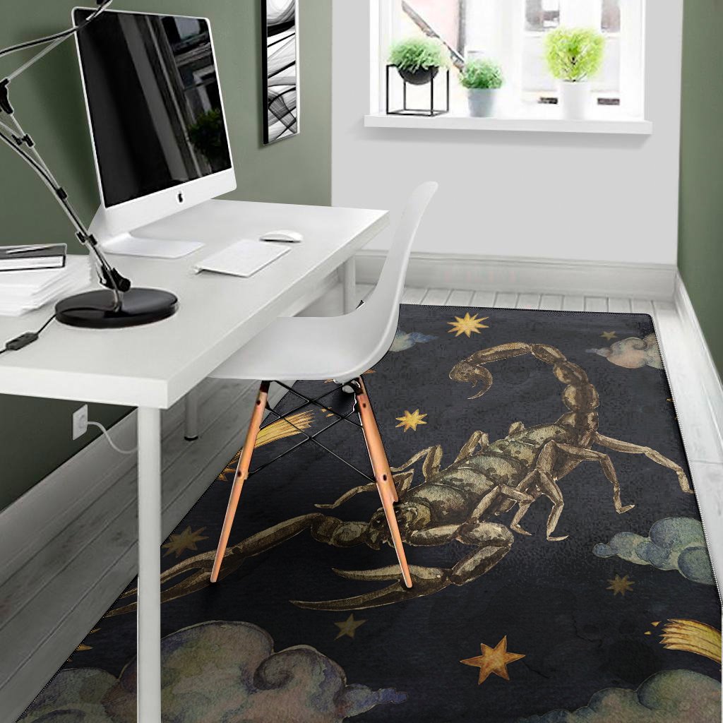watercolor scorpio zodiac sign print area rug floor decor 2145