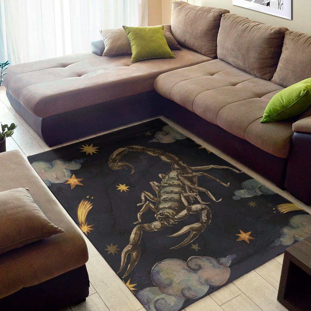 watercolor scorpio zodiac sign print area rug floor decor 3425