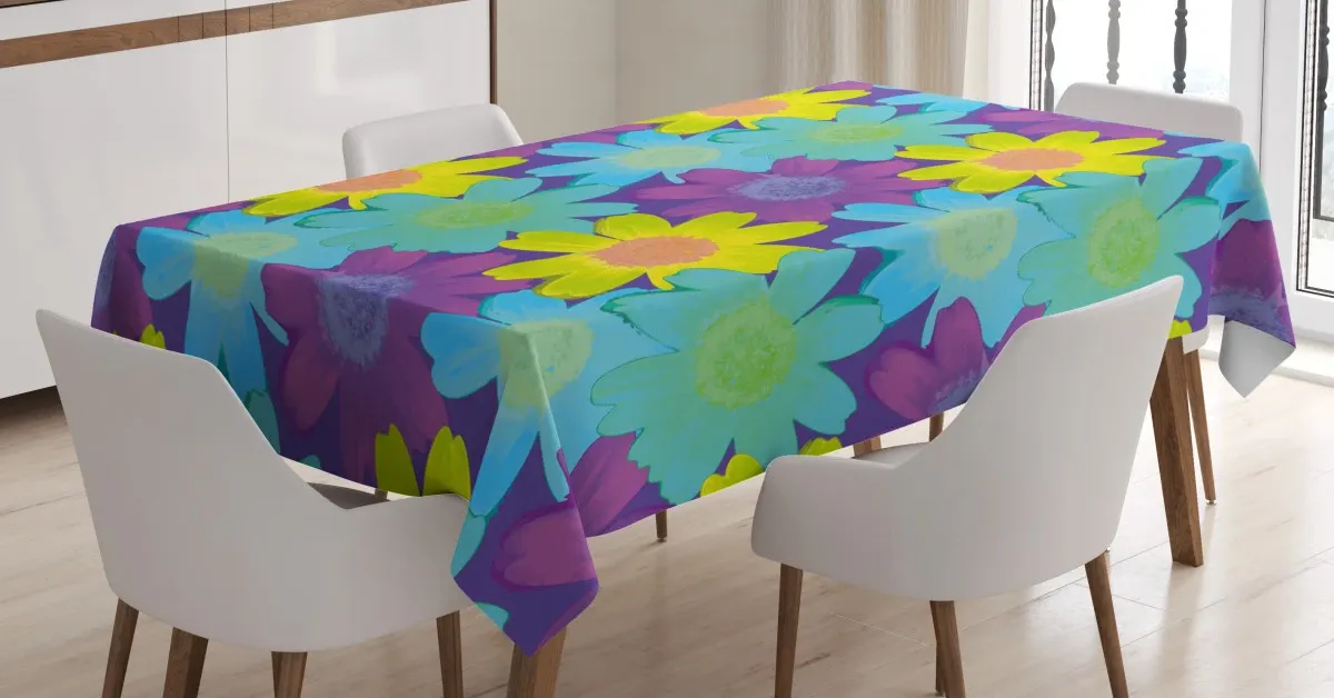 watercolor style 90s pattern 3d printed tablecloth table decor 4583