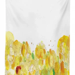 watercolor sunflowers 3d printed tablecloth table decor 2961