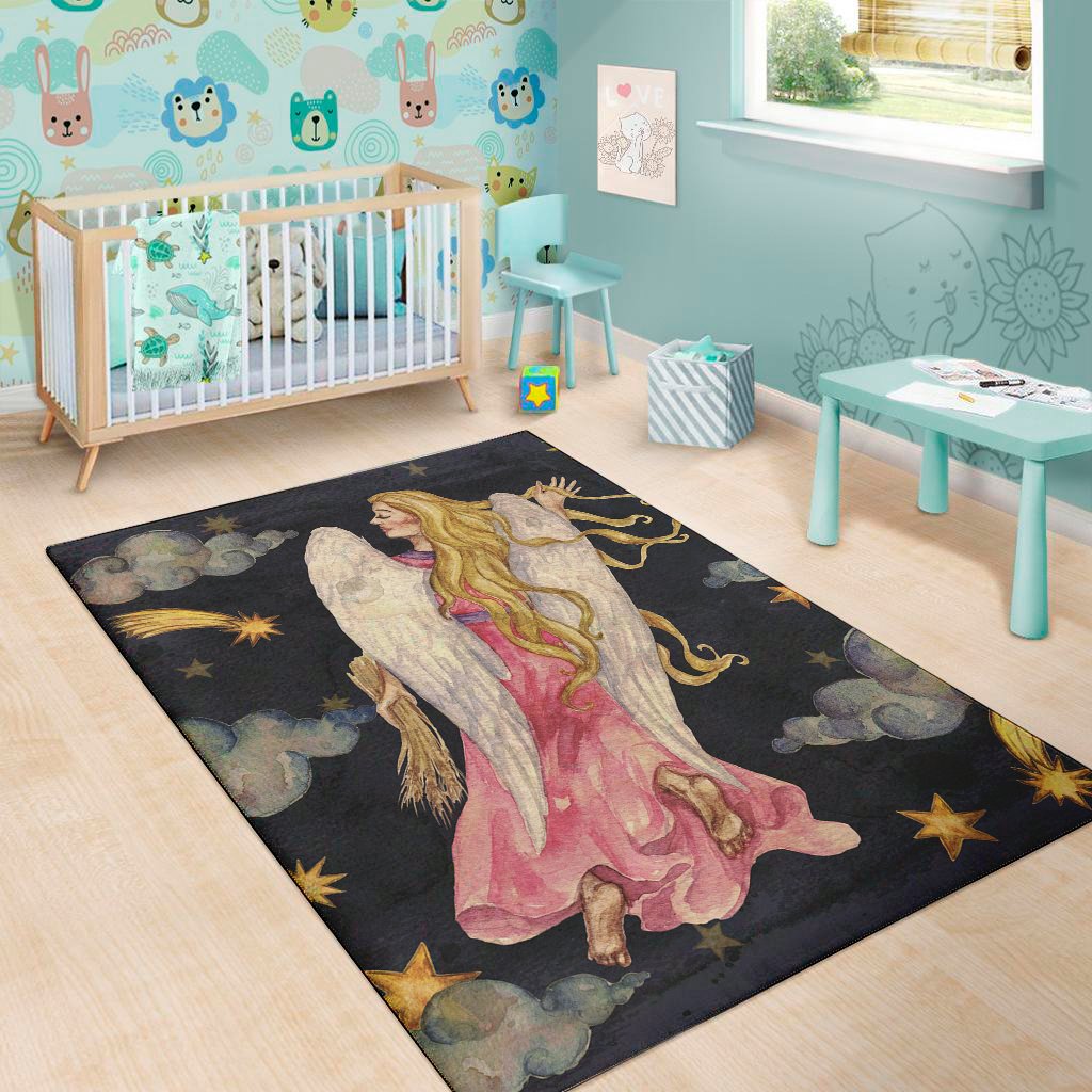 watercolor virgo zodiac sign print area rug floor decor 6001