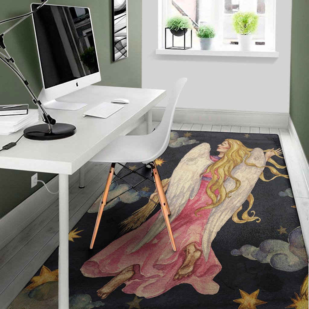 watercolor virgo zodiac sign print area rug floor decor 8828