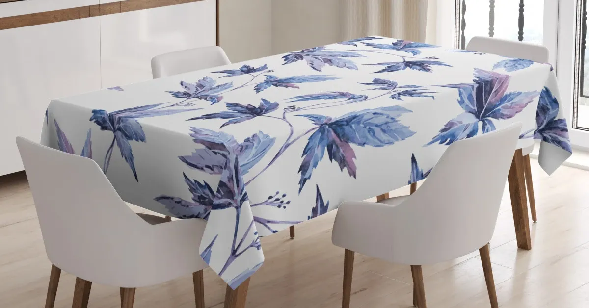 watercolored tree leaves 3d printed tablecloth table decor 6728