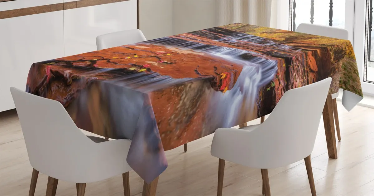 waterfall autumn 3d printed tablecloth table decor 4070