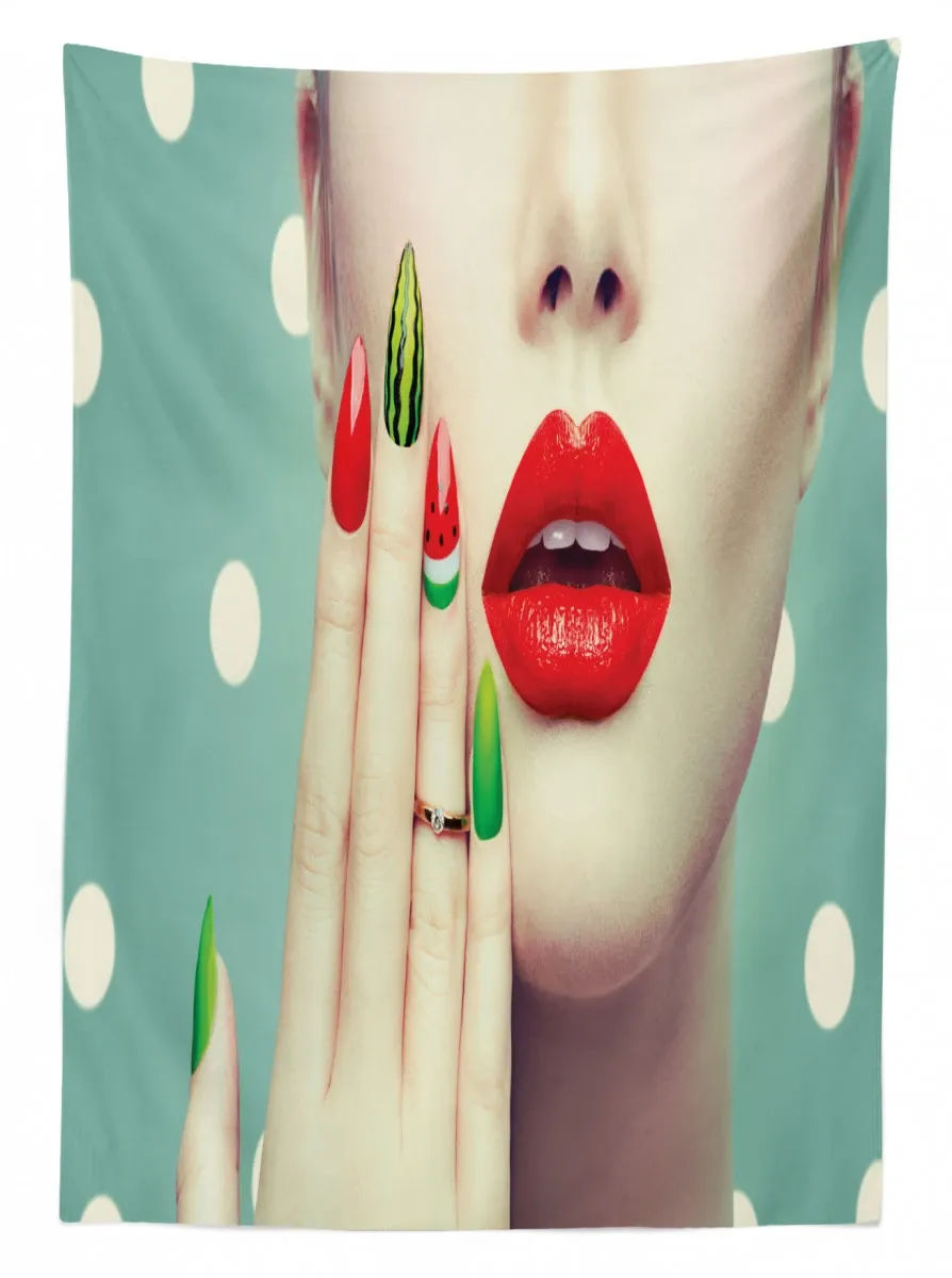 watermelon nail art and makeup 3d printed tablecloth table decor 7065