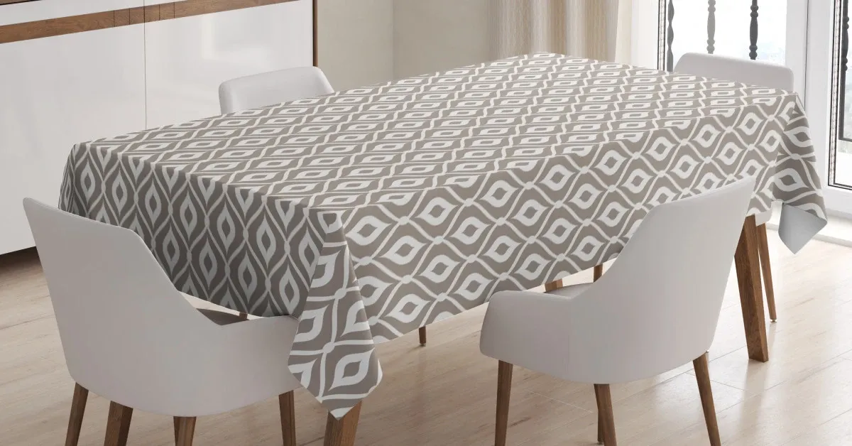 Waves Mosaic Motif 3D Printed Tablecloth Table Decor waves mosaic motif 3d printed tablecloth table decor 2840