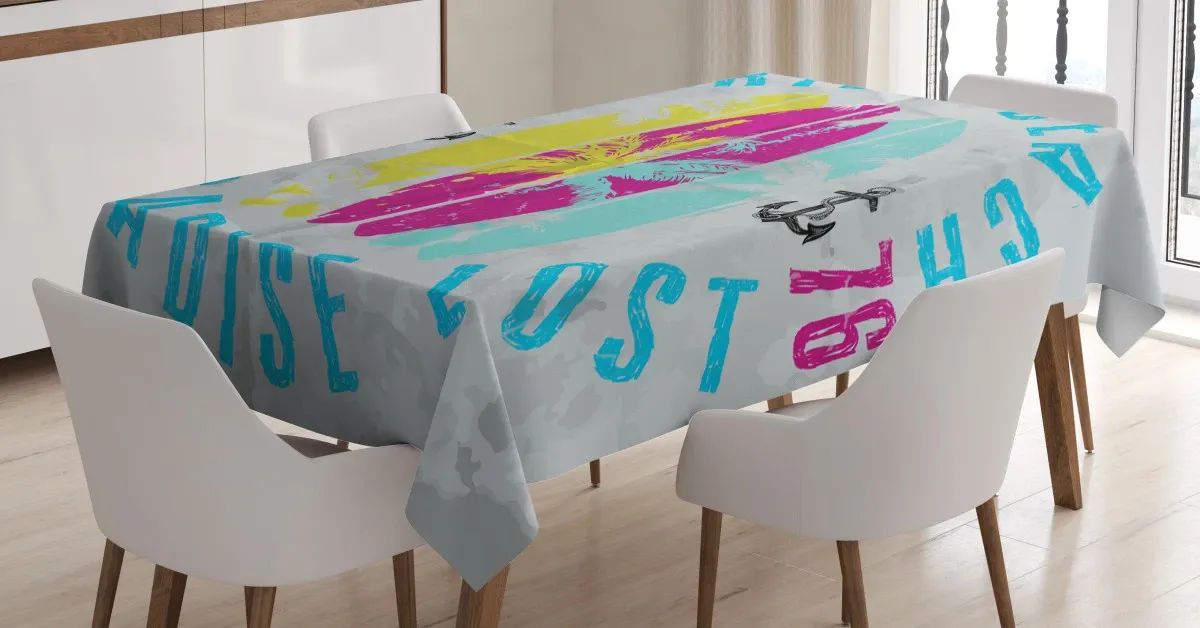 weathered surfboards 3d printed tablecloth table decor 6540