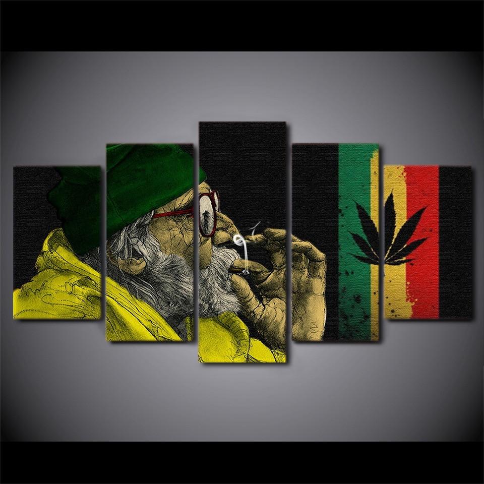 Weed With The Old Man Smoking 01 - Abstract 5 Panel Canvas Art Wall Decor weed with the old man smoking 01 abstract 5 panel canvas art wall decor 8302