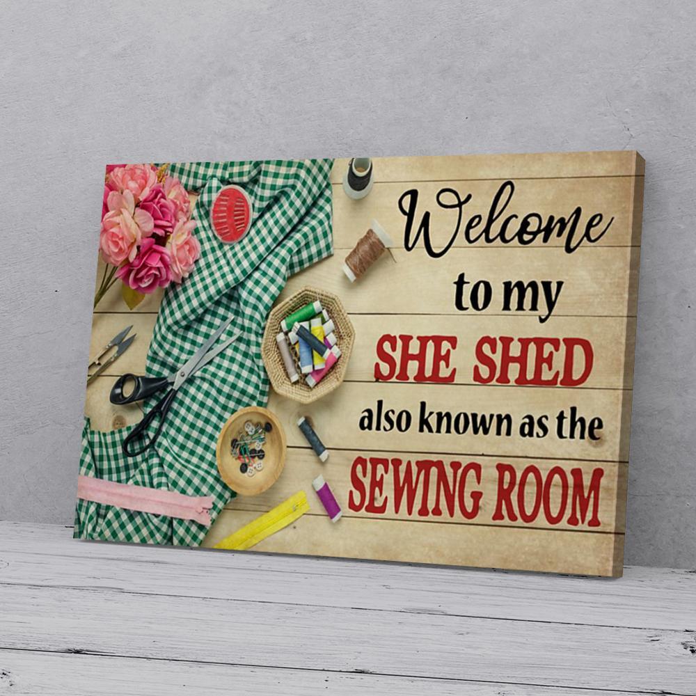 welcome to my sewing room canvas prints wall art decor 8930
