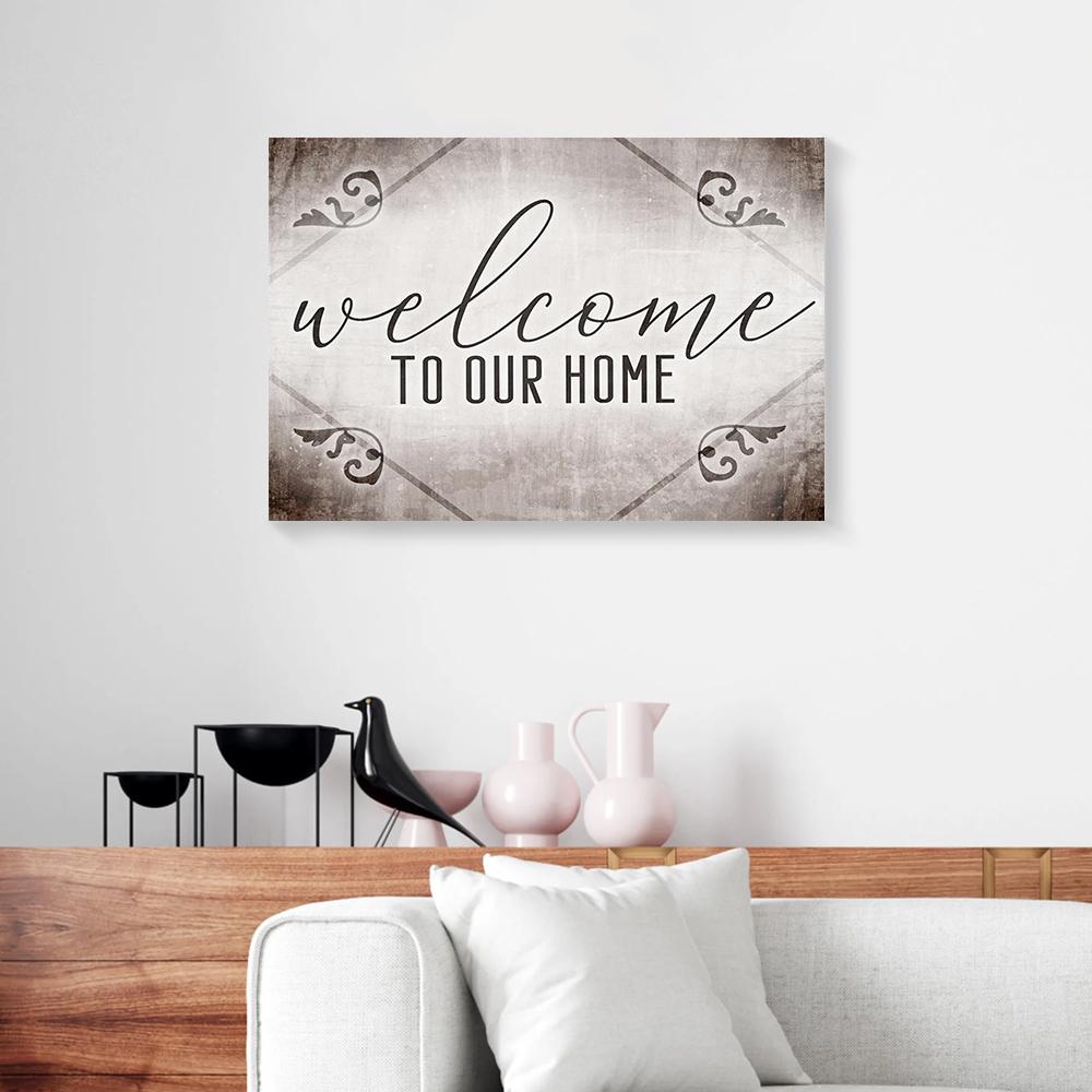 welcome to our home canvas prints wall art decor 1476