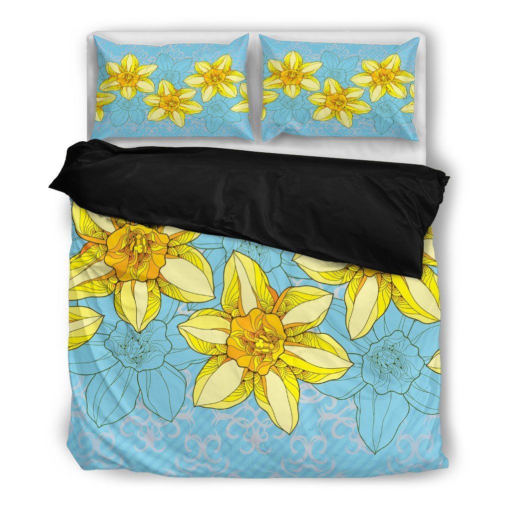 Welsh Daffodil Green And Yellow Bedding Set Bedroom Decor welsh daffodil green and yellow bedding set bedroom decor 3986
